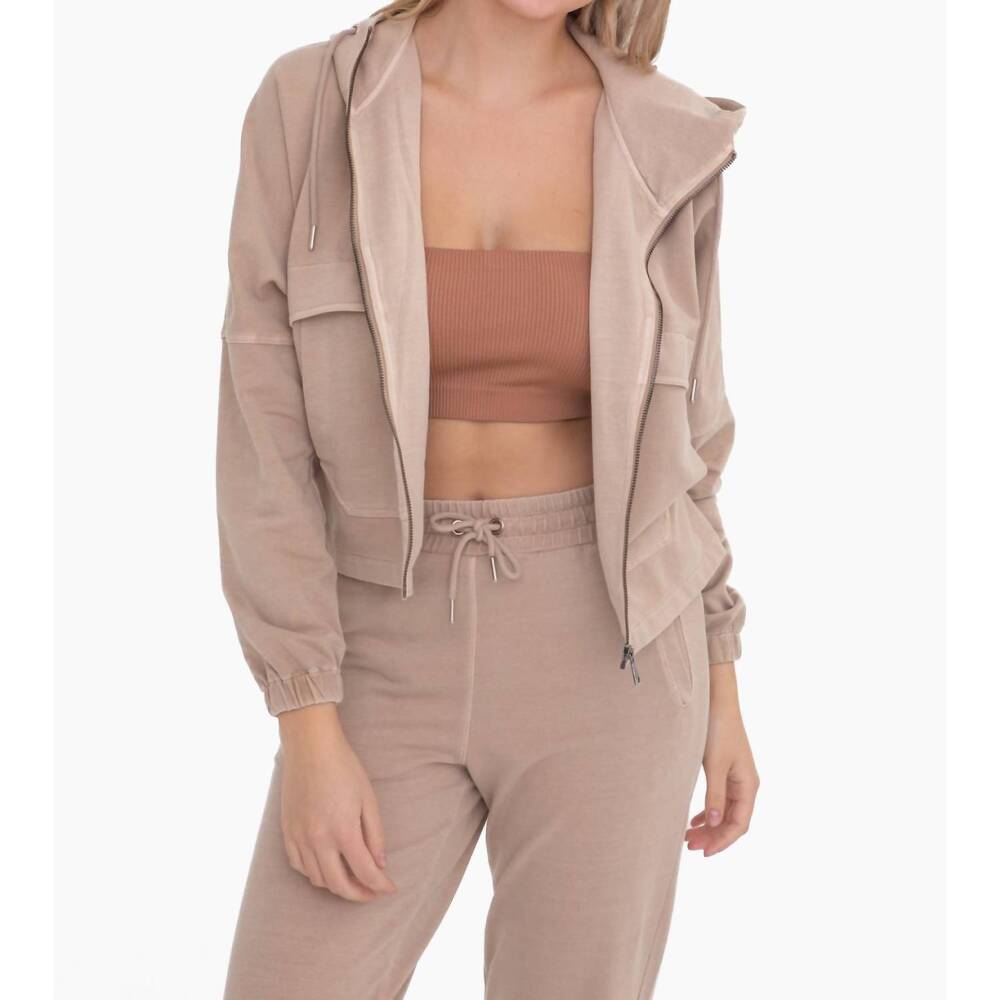 NEW MONO B utility style denim jacket in taupe